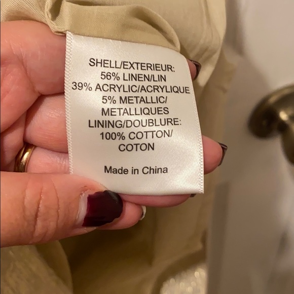 Tory Burch Ardell Ivory Metallic Jacquard linen blend cocktail dress size 0 - Picture 12 of 16